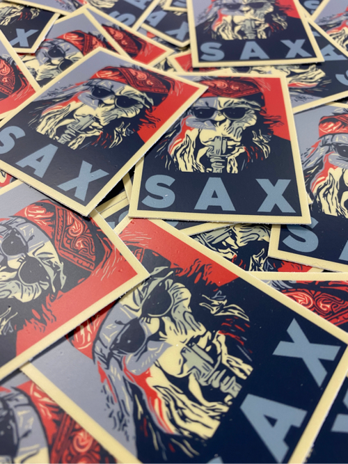 Red White & Sax - Sticker