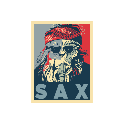 Red White & Sax - Sticker